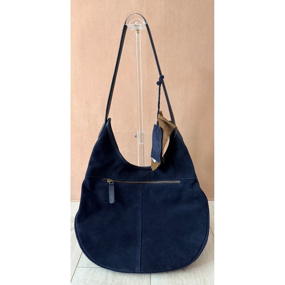 Vilenca Holland Dark Navy Suede Fringe Hobo Bag Boho Festival Western NWOT - Picture 6 of 8